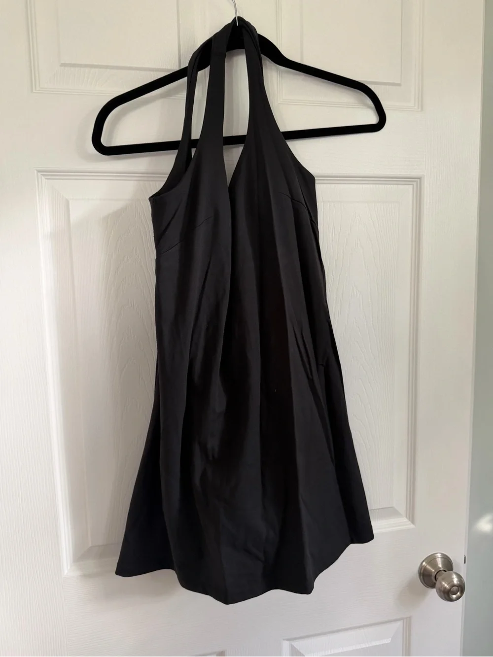 Black Women's One-Piece athletic dress with Shelf Bra & Shorts